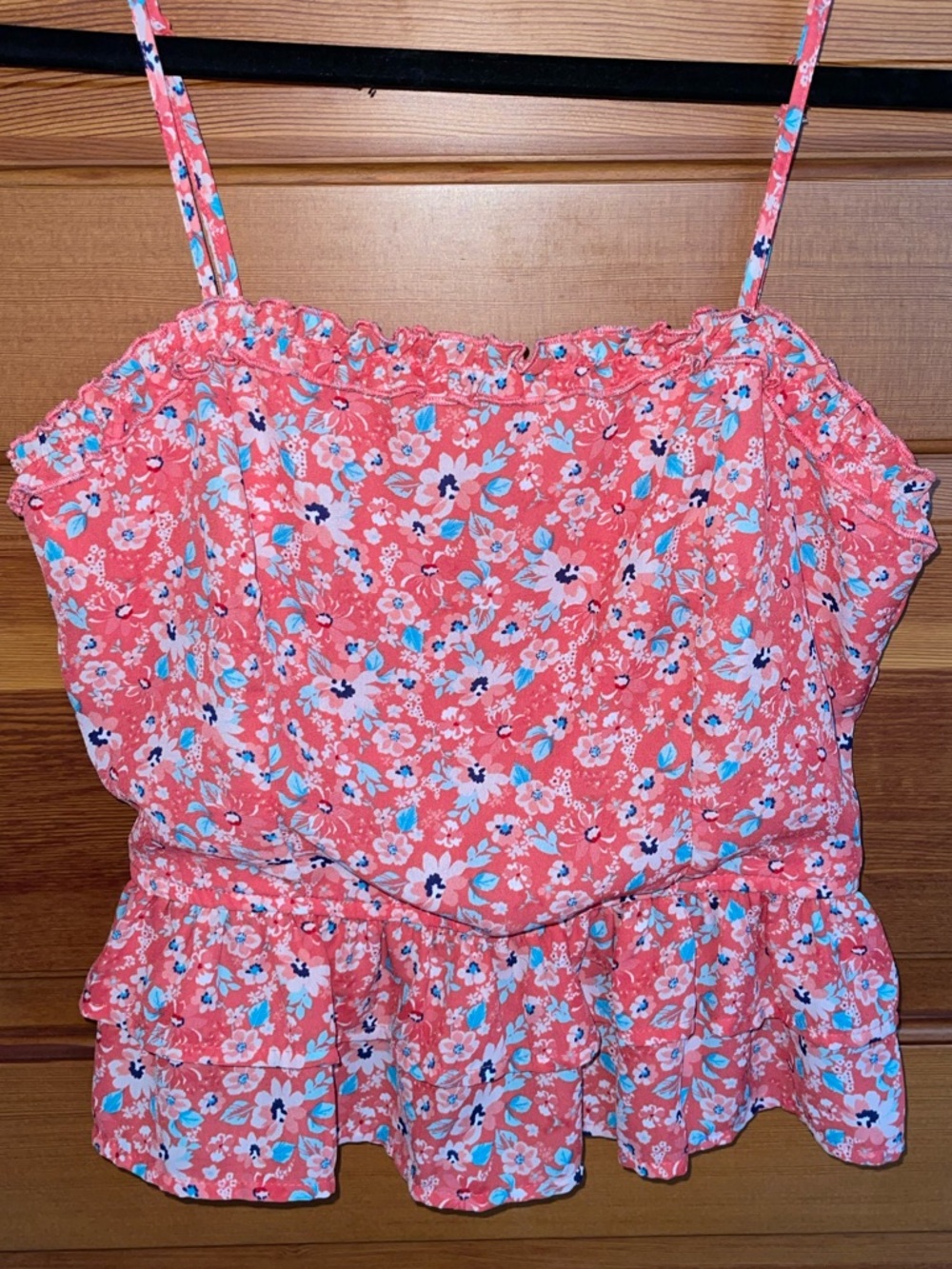 TRIXXI Floral Coral Cami Top with Adjustable Straps - SMALL - EUC